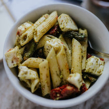 Load image into Gallery viewer, Pesto pasta salad with sun dried tomatos Eat Smart Richmond VA meal delivery service
