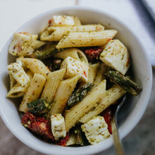 Load image into Gallery viewer, Pesto pasta salad with sun dried tomatos Eat Smart Richmond VA meal delivery service

